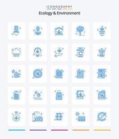 écologie créative et environnement 25 pack d'icônes bleues telles que la plante. arbre. vert. été. la nature vecteur