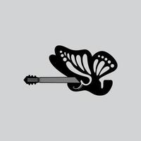 un logo de guitare papillon minimal. un excellent logo adapté à toute entreprise. vecteur