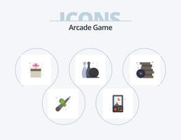 pack d'icônes plates d'arcade 5 conception d'icônes. jouer. amusement. jouer. pin boulodrome. Jeu vecteur