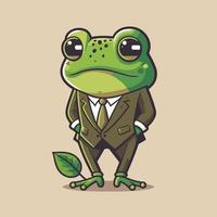 conception de mascotte de logo de personnage de grenouille verte en dessin animé pour la marque d'entreprise vecteur