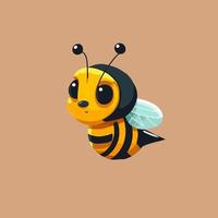 abeille volante bourdon personnage logo mascotte vecteur plat