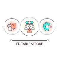 problèmes de communication dans l'icône de concept de boucle de l'équipe de développement vecteur