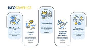 engager des invités sur le modèle d'infographie de rectangle de réunion d'affaires vecteur