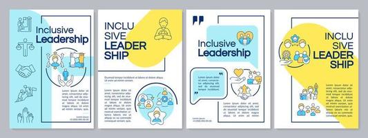 modèle de brochure bleu et jaune sur le leadership inclusif vecteur