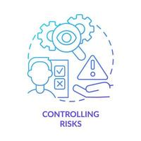 icône de concept de dégradé bleu de contrôle des risques vecteur