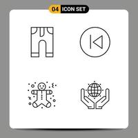 pack d'icônes vectorielles stock de 4 signes et symboles de ligne pour bébé pantalons de noël flèches hommes en pain d'épice éléments de conception vectoriels modifiables vecteur