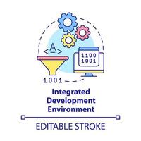 icône de concept d'environnement de développement intégré vecteur