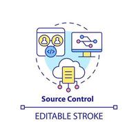 icône de concept de contrôle de source vecteur