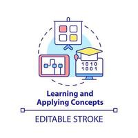 apprendre et appliquer les concepts icône de concept vecteur