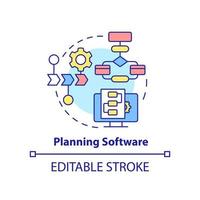 icône de concept de logiciel de planification vecteur