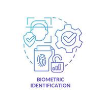 icône de concept de dégradé bleu de test de sécurité. portefeuille numérique. protection des données. illustration de la ligne mince de l'idée abstraite de sécurité de l'application bancaire électronique. dessin de contour isolé. une myriade de polices pro-bold utilisées vecteur