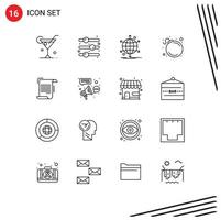 16 contours vectoriels thématiques et symboles modifiables d'éléments de conception vectoriels modifiables sur le Web vecteur