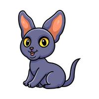 dessin animé mignon chat peterbald assis vecteur