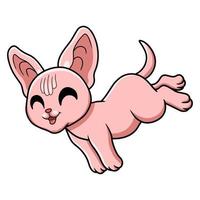 dessin animé mignon chat sphynx sautant vecteur
