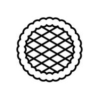 contour vector icône de tarte aux pommes isolé sur fond blanc.
