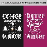 conception de café et d'hiver pour t-shirt vecteur