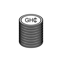 symbole d'icône de devise ghana, cedi ghanéen, signe ghs. illustration vectorielle vecteur