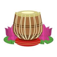 tambours tabla indien avec fleur de lotus vecteur