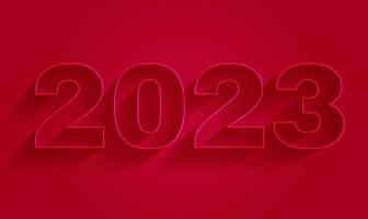 bonne année 2023 bannière avec chiffres roses. carte de voeux, affiche, carte postale. vecteur