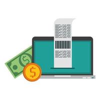 symboles de technologie d'achat et de paiement en ligne vecteur
