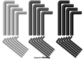 Clés hexagonales vectorielles à différentes couleurs et tailles vecteur