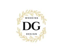 dg initiales lettre mariage monogramme logos collection, modèles minimalistes et floraux modernes dessinés à la main pour cartes d'invitation, réservez la date, identité élégante pour restaurant, boutique, café en image vectorielle vecteur