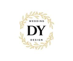 dy initiales lettre mariage monogramme logos collection, modèles minimalistes et floraux modernes dessinés à la main pour cartes d'invitation, réservez la date, identité élégante pour restaurant, boutique, café en image vectorielle vecteur