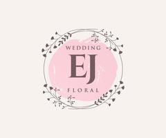 ej initiales lettre modèle de logos de monogramme de mariage, modèles minimalistes et floraux modernes dessinés à la main pour cartes d'invitation, réservez la date, identité élégante. vecteur