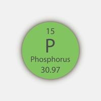 symbole du phosphore. élément chimique du tableau périodique. illustration vectorielle. vecteur