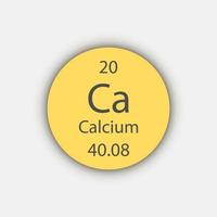 symbole du calcium. élément chimique du tableau périodique. illustration vectorielle. vecteur