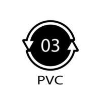 symbole d'icône en polyéthylène haute densité 03 pvc vecteur