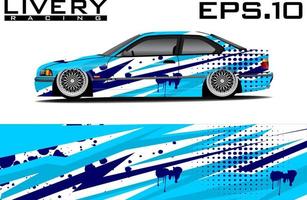 conception vectorielle de l'emballage de la voiture de course de rallye, de la camionnette, du ramassage pour l'autocollant en vinyle du véhicule et de la livrée de l'autocollant automobile vecteur