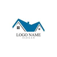 création de logo immobilier, propriété et construction pour enseigne d'entreprise. vecteur