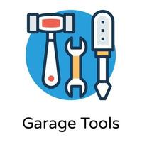 outils de garage à la mode vecteur