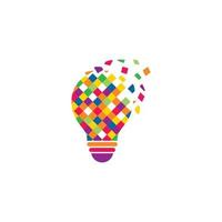 ensemble d'ampoules colorées, illustration d'icône vectorielle de logo d'idée créative vecteur
