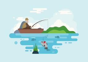 piranha fishing illustration vector