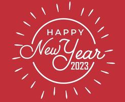 bonne année 2023 abstract holiday vector illustration design blanc avec fond rouge