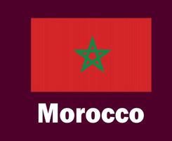 maroc drapeau emblème avec noms symbole conception afrique football final vecteur pays africains équipes de football illustration