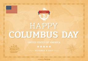 Bonne journée de Columbus Day sur la carte du vieux monde vecteur