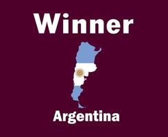 argentine carte drapeau vainqueur avec noms final football symbole conception amérique latine vecteur pays d'amérique latine équipes de football illustration