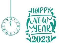 bonne année 2023 maison de vacances abstract vector illustration design vert avec fond blanc