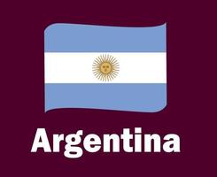 argentine drapeau ruban avec noms symbole conception amérique latine football final vecteur pays d'amérique latine équipes de football illustration