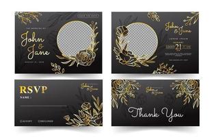 modèle d'invitation de mariage vecteur