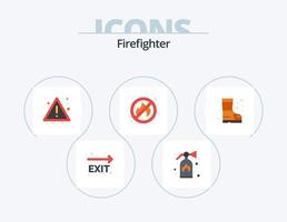 pack d'icônes plat pompier 5 conception d'icônes. . Feu. Feu. des bottes. non vecteur