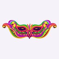 concept de vacances de joyeux carnaval avec un masque musical avec des plumes. masque de carnaval. illustration vectorielle. vecteur
