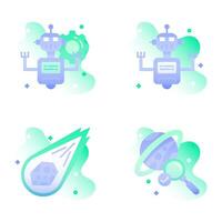 icônes d'illustration de l'espace plat et de l'astronomie vecteur
