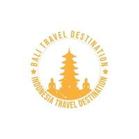 signe du logo bali. timbre en caoutchouc de voyage avec le nom et la carte de l'île vecteur