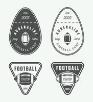 ensemble d'étiquettes, d'emblèmes et de logo vintage de rugby et de football américain. illustration vectorielle vecteur