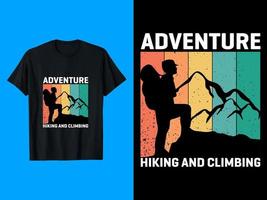 conception de t-shirt de randonnée aventure vecteur