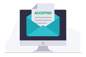 e-mail accepté sur ordinateur vecteur